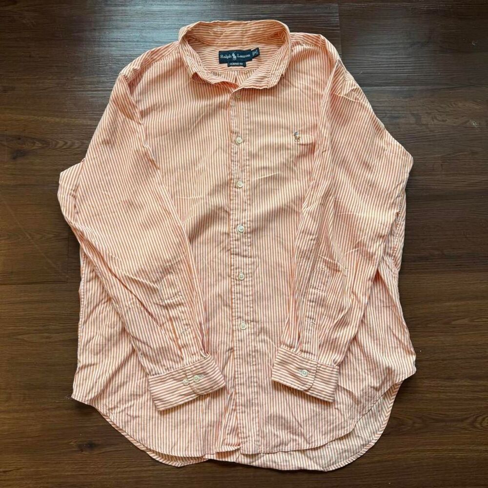 Ralph-lauren Men's White and Orange Shirt